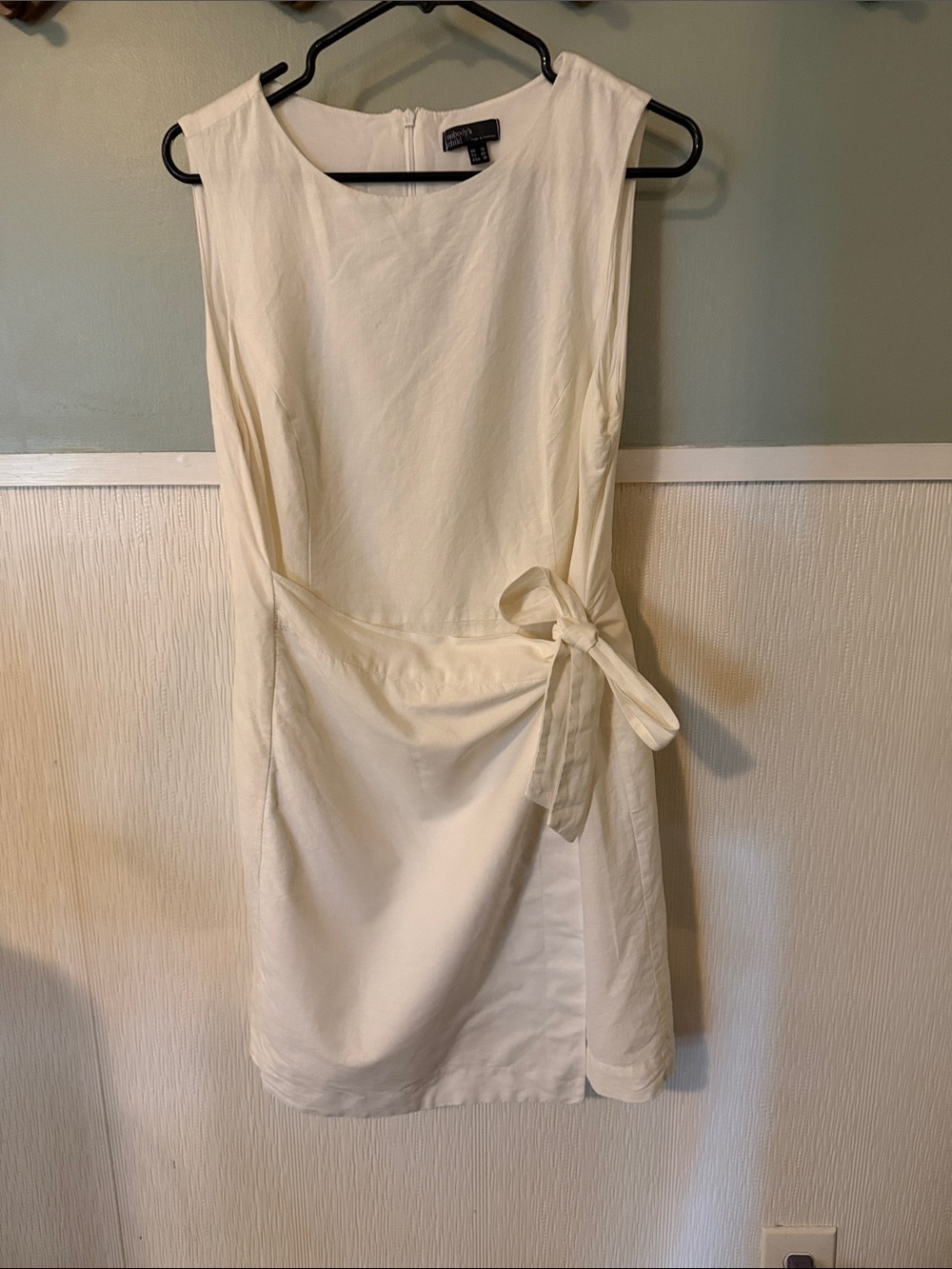 Nobody’s Child Ivory Tie-Waist linen dress